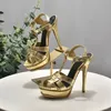 Sandales à plateforme dorées Argent Noir Femmes Mariage Escarpins de mariée Mode Chaussures de célébrités