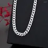 Chains Fine 925 Sterling Silver Charm 7MM Chain Necklace For Women Man Luxury Fashion Party Wedding Accessories Jewelry Christmas Gifts