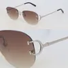 Sunglasses Women Rimless Moissanite Diamond set Fashion Sunglasses Frames designer Rimless Sun Glasses Men Luxury Diamond set