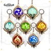 Porte-clés Jeu Genshin Impact Vision Cosplay Xiao Kazuha Venti Porte-clés Lumineux 7 Élément Armes Oeil De Dieu Original Porte-clés Accessoires G230210