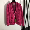 Pulls pour femmes Designer Rose Rouge Lettre Taille libre Pull tricoté INS Mode Cardigan à col en V pour femmes Manteaux d'hiver 8LOA