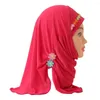 エスニック服2023イスラム教徒の子供ヒジャーブキャップハンドメイドかわいい花の女の子ターバンハット子供ヘッドラップボンネットイスラムアクセサリー