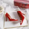 Sandallar İlkbahar ve Sonbahar Yeni Stiletto Sandalet Kare Kare İnci Rhinestone Düğün Ayakkabıları Seksi Kırmızı Topuklu Kadın 8cm Topuk G230211