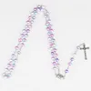 Anhänger Halsketten Gebetsperlenkette Katholisches Kruzifix Kreuz Rosenkranz Halskette