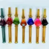 Colorful Smoking Glass Heart LOVE Diamonds Style Freezable Liquid Filling Filter Nails Tip Straw Waterpipe Hookah Oil Rigs Bong Cigarette Holder Pipes Tube