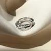 Hochzeit Ringe Moss Code Paar Silber Ring Mode Hohl Design Einstellbare Größe Verlobung Schmuck Für Frauen Männer Einfache Valentinstag