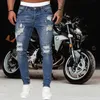 Men's Jeans Casual Pants Ripped Spring And Autumn Sports Pocket Straight Street Run Soft Denim Neutral Slow 230211