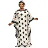 Roupas étnicas Love Lace African Dresses for Women Plus Size Dashiki Bordado Flor Abaya Hijab Muçulmano Roupa Roupa Africaine