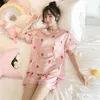 Women's Sleepwear Summer 2023 Ice Silk Pajamas Women's Short-sleeved Imitation Cartoon Fashion Home Service Outer Wear Suit