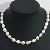 Łańcuchy wysokie przyjęcie naturalne białe słodkowodne naszyjnik perłowy nieregularny swobodny forma 12-14 mm koraliki mody biżuterii B1431