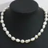 Chaînes Haute Fête Naturel Blanc Perle De Culture D'eau Douce Collier Irrégulier Forme Libre 12-14mm Perles De Mode Mariages Bijoux B1431