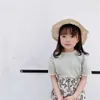 Tシャツ鹿ヨンミ2022夏の韓国スタイル新しい幼児の子供たち短袖TシャツレースベビーガールリブトップピュアカラーチルドレンTEES T230209