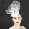 Cloches FS blanc pilulier chapeau formel Cocktail fête Fascinator chapeaux pour femmes robe de mariée église thé Derby Fedoras 230210