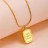 Chains Gold Color Not Fade Stainless Steel Necklace Fashionable Personality Simple Square Sun Moon Pendant For Women