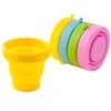 Tasses Soucoupes Pliant 170 ml De Qualité Alimentaire Silicone Tasse À Eau Voyage Rétractable Coloré Portable En Plein Air Café Handcup