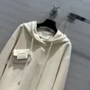 Tweede stuk broekontwerper van dames 2023 NIEUWE Spring Summer Hooded Long Sleeve en merk dezelfde stijl 2 s sets jas HS7E