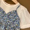 Set Sweet Summer Floral Girls Abbigliamento per bambini casual New Party Fairy Princess Sundress Falso in due pezzi Abiti da bambina