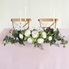 Fleurs décoratives 30 pouces de mariage arc fleur fausse textile de soie pivoine eucalyptus mur de porte garantie branches pour décoration