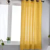 Tenda Giallo Geometrico Cotone Tende di Lino Stile Nordico Per Soggiorno Camera Da Letto Finestra Drappo Trattamento Decorazione Domestica