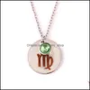 H￤nge halsband konstellationer bl￥ rosa symbol stj￤rnkedjan halsband 12 twee crystal drop leverans smycken h￤ngen dhvph