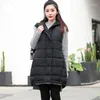 Women's Vests 4Xl Loose White Cotton Women Plus Size Thick Warm Long Coat Solid Winter Casual A-Line Hooded Sleeveless Jacket Kare22