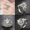 Band Rings Chic Star Design Womens With Dazzling Cubic Zirconia Romantic Wedding Party Finger Gift Ly Trendy Jewelry Drop Delivery Dhluj