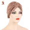 KepaHoo Women Lady Muslim Braid Head Turban Wrap Cover Cancer Chemo Islamic Arab Cap Hat Hair Loss Bonnet Beanies