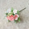 Fiori decorativi Marca Seta artificiale di alta qualità Fiore di rosa Matrimonio Casa Autunno Decorazione Grande bouquet Disposizione falsa di lusso I