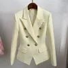 Trajes de mujer Sigutan 2023 primavera moda diseñador chaqueta mujer clásico doble botonadura Metal León botones Blazer tamaño exterior S-4XL