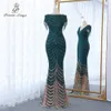 Party Dresses Green Short Sleeve Pärled Style Mermaid aftonklänningar Vestidos Formales Vestidos de Fiesta Robe de Soiree de Mariage 230210