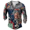 Men's T Shirts Fashion Imitation Cotton Floral Shirt 3d Graffiti Long Sleeve Tshirt Oversized Motorcycle Tops Tee Man Punk Streetwear