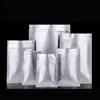 Matt vit ￥terf￶rslutningsbar aluminiumfolie Zip Lock Package Pouch Food Storage V￤ska TEAcks L￥ngtidsf￶rpackning Mylar Foil Bag