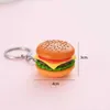 Key Rings 1Pcs Creative Hamburger Keychain Resin Keychain For Friend Gift Cute Simulation Food Bag Pendant Accessory Keychain Car Keychain G230210