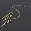 51cm length pendant 10cm long chain F necklace Earrings letter logo engrave choker Stainless Steel Gold silver rose girls Women wedding jewelry set