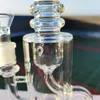 2022 Twin Chamber Clear Luxury 9Inches Hookah Glass Bong Dabber Rig Recycler Pipes Water Bongs Smoke Pipe 14.4mm Female Joint with Regular Bowl