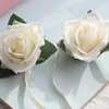 Decorative Flowers 6pcs / Silk Rose Head Wedding Party Bride Wrist Decoration Bridesmaid Flower Chest Wreath