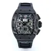 Kv Production Uhr Rm011-03 Eta7750 Voll funktionsfähiges Uhrwerk 50 mm x 40 mm Kohlefasergehäuse Luxusuhren