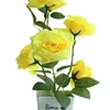 Decoratieve bloemen kunstmatige plant pot rose bonsai faux zijden bloem binnenshuis buitenimitatie voor thuis desktop decoratie