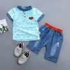 Ensembles de vêtements garçons vêtements d'été tenue chemises Denim Shorts ensemble bébé coton costume enfants à manches courtes hauts pantalons PC oui