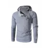 Sweats à capuche pour hommes Sweatshirts Sports Hommes Fermeture à glissière oblique Boutons Color Block Slim Fit Sweat à capuche