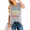 Robes de café lâches décontractées Peloton Wine Repeat Letter Print Sleeveless Vest