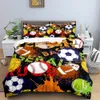 Bedding Sets Football Duvet Capa Conjunto King Size Simple Black Branco Consolador 3D Esporte de futebol para crianças Meninas Meninas Conjunto de cama de poliéster 230211