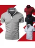 Męska koszulka polo polo suma mężczyzn obrotu krótkiego rękawu Slim Tops swobodny oddychający kolor Business Asian plus size 5xl 230211