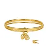 Bangle Three Lives Worlds Sier Armband Ladies smycken F￶delsedagspresent till flickv￤n Lotus Flower Bud Drop Delivery Armband DHC1N