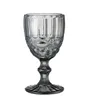 Wine Glasses Colored Water Goblets 10 OZ Wedding Party Red Wine Glass For Juice Drinking Embossed Design