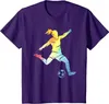 T-shirts pour hommes Femmes jouant au football Kicking The Ball T-shirt multicolore pour fille