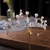 Hair Clips & Barrettes Crown Headband For Bride Wedding Head Jewelry Bridal Headwear Pearl Accessories Fashion Tiara Hono22