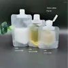Opslagflessen 5 stuks transparant clamshell Refilleerbaar plastic stand -up tuit pouch make -up pakking zak subpack reisvloeistof draagbaar