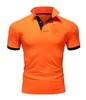 Męska koszulka polo polo suma mężczyzn obrotu krótkiego rękawu Slim Tops swobodny oddychający kolor Business Asian plus size 5xl 230211