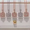 Подвесные ожерелья роскошное розовое золото серебряное ожерелье принцессы для женщин -юбилей подарки
